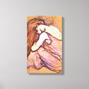 Toulouse-Lautrec - Woman Combing Hair Canvas Afdruk