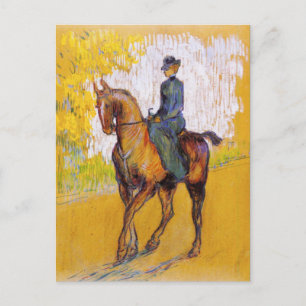 Toulouse-Lautrec Woman op Briefkaart van paarden