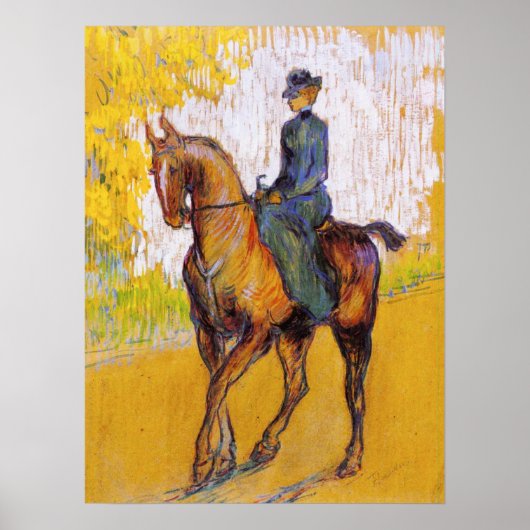 Toulouse-Lautrec Woman op Poster van paarden (Voorkant)
