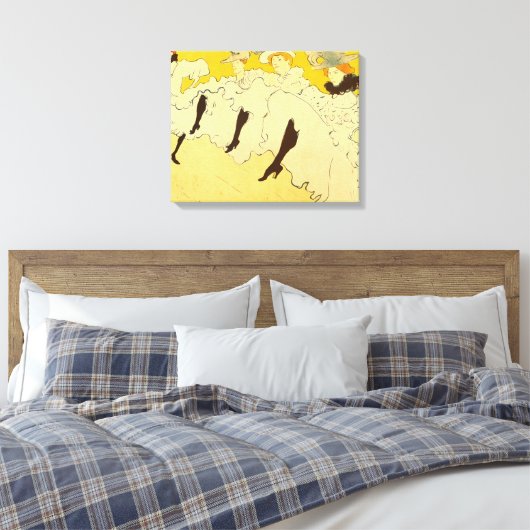 Toulouse Lautrec Yellow Dancing Girl Poster Canvas Afdruk (Insitu (Slaapkamer))