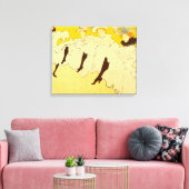 Toulouse Lautrec Yellow Dancing Girl Poster Canvas Afdruk (Insitu (Woonkamer))