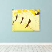 Toulouse Lautrec Yellow Dancing Girl Poster Canvas Afdruk (Insitu (Houten vloer))