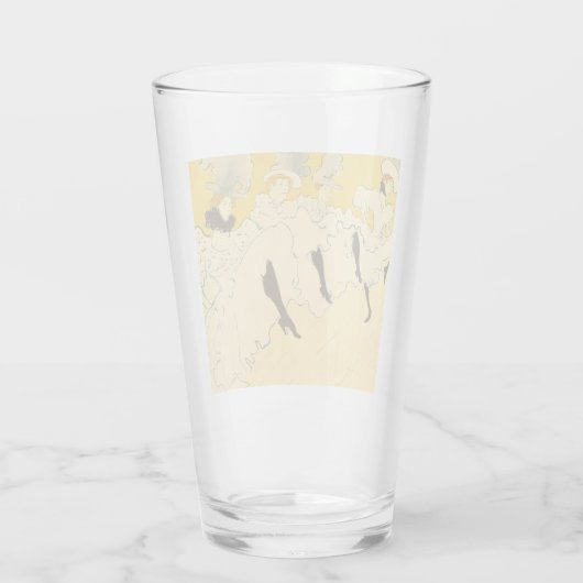 Toulouse Lautrec Yellow Dancing Girl Poster Glas (Achterkant)