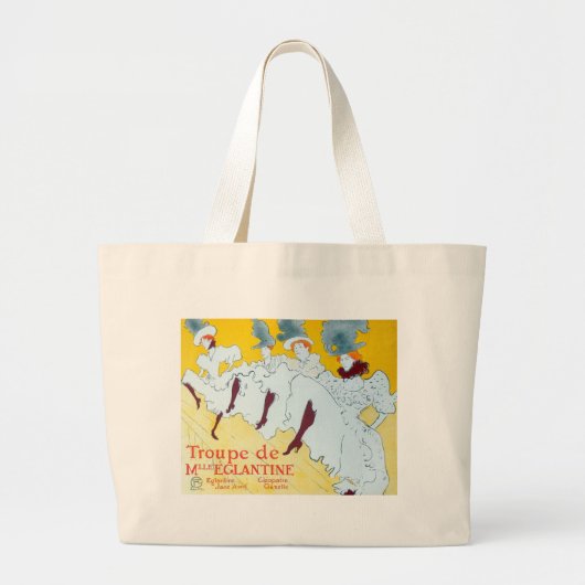 Toulouse Lautrec Yellow Dancing Girl Poster Grote Tote Bag (Voorkant)
