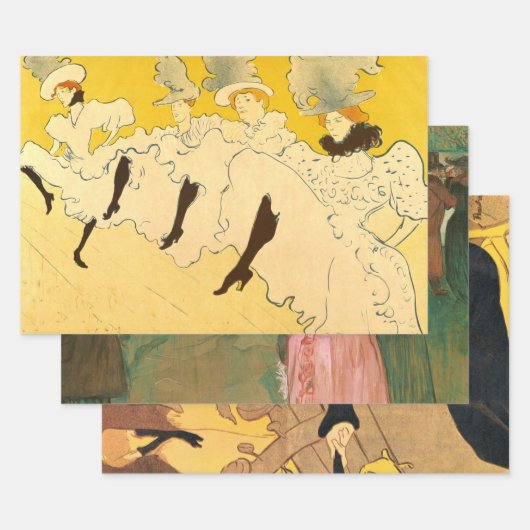 Toulouse Lautrec Yellow Dancing Girl Poster Inpakpapier Vel (Set)