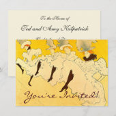 Toulouse Lautrec Yellow Dancing Girl Poster Kaart (Voorkant / Achterkant)