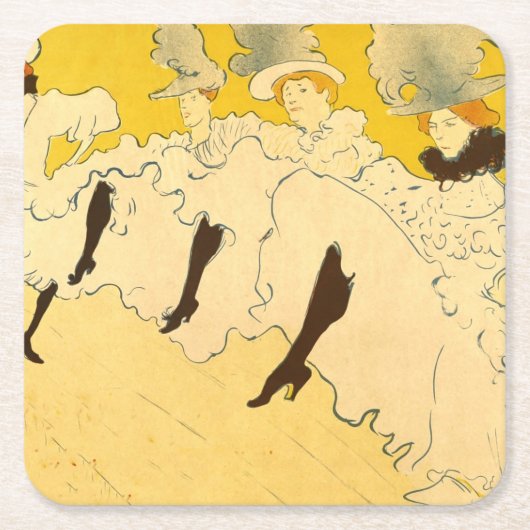 Toulouse Lautrec Yellow Dancing Girl Poster Kartonnen Onderzetters (Voorkant)