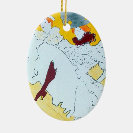 Toulouse Lautrec Yellow Dancing Girl Poster Keramisch Ornament (Achterkant)