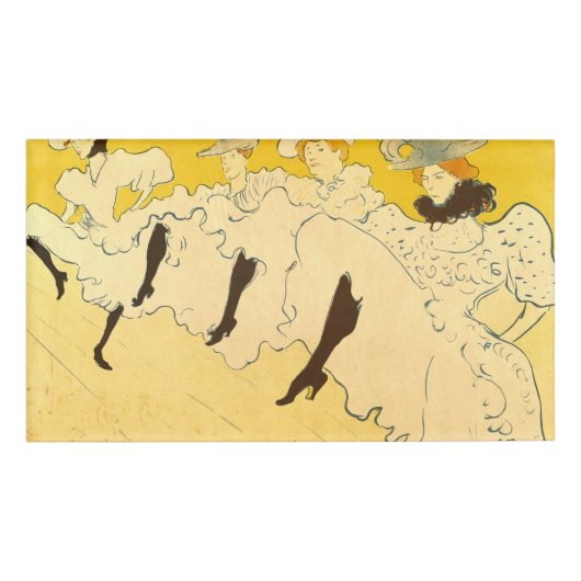Toulouse Lautrec Yellow Dancing Girl Poster Naambadge (Voorkant)
