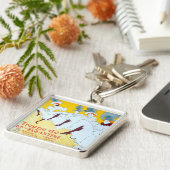 Toulouse Lautrec Yellow Dancing Girl Poster Sleutelhanger (Zijkant)