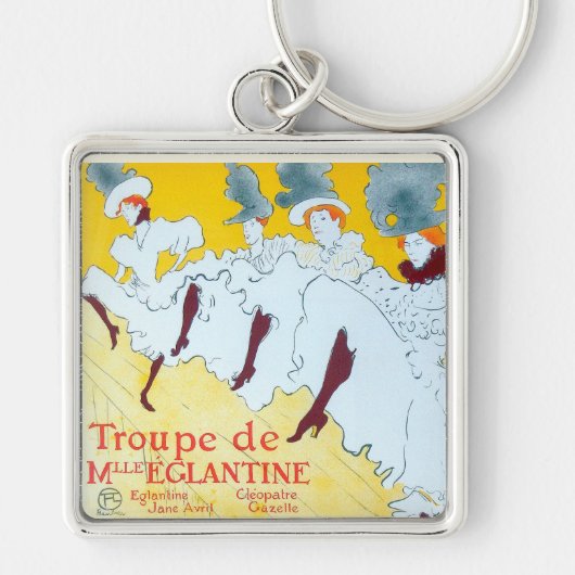 Toulouse Lautrec Yellow Dancing Girl Poster Sleutelhanger (Voorkant)