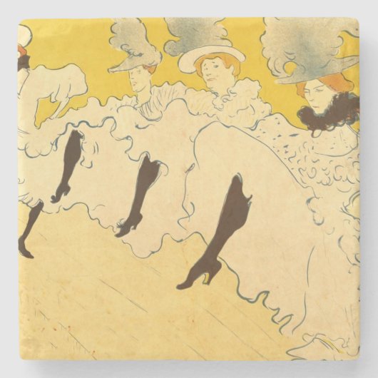 Toulouse Lautrec Yellow Dancing Girl Poster Stenen Onderzetter (Voorkant)
