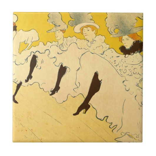 Toulouse Lautrec Yellow Dancing Girl Poster Tegeltje (Voorkant)