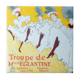 Toulouse Lautrec Yellow Dancing Girl Poster Tegeltje
