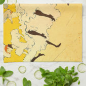 Toulouse Lautrec Yellow Dancing Girl Poster Theedoek (Gevouwen)