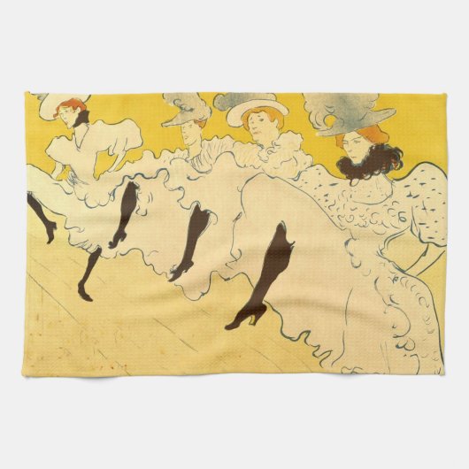 Toulouse Lautrec Yellow Dancing Girl Poster Theedoek (Horizontaal)