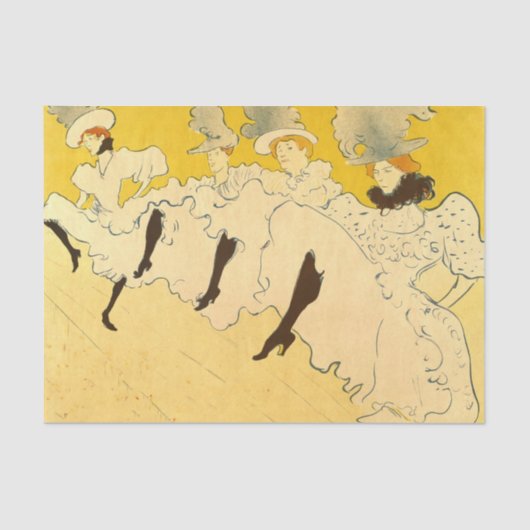 Toulouse Lautrec Yellow Dancing Girl Poster Tissuepapier (Voorkant)