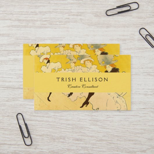 Toulouse Lautrec Yellow Dancing Girl Poster Visitekaartje (Voorkant / Achterkant in situ)