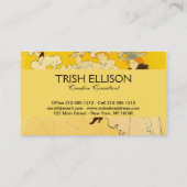 Toulouse Lautrec Yellow Dancing Girl Poster Visitekaartje (Achterkant)