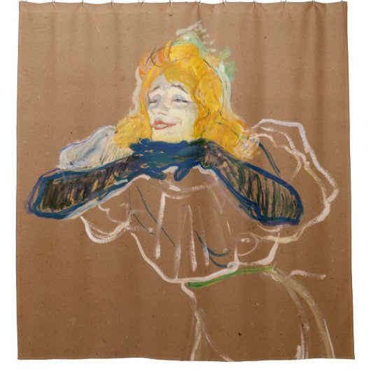 Toulouse-Lautrec - Yvette Guilbert Singing Douchegordijn (Voorkant)