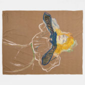 Toulouse-Lautrec - Yvette Guilbert Singing Fleece Deken (Voorkant (Horizontaal))