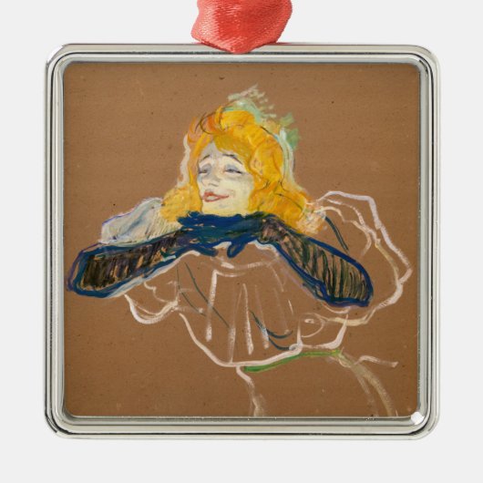 Toulouse-Lautrec - Yvette Guilbert Singing Metalen Ornament (Voorkant)