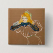 Toulouse-Lautrec - Yvette Guilbert Singing Vierkante Button 5,1 Cm (Voorkant)