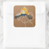 Toulouse-Lautrec - Yvette Guilbert Singing Vierkante Sticker (Tas)