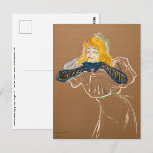 Toulouse-Lautrec - Yvette Guilbert zingend Briefkaart