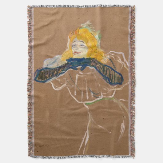 Toulouse-Lautrec - Yvette Guilbert zingend Deken (Voorkant Verticaal)