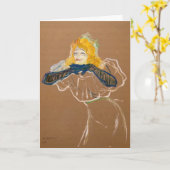 Toulouse-Lautrec - Yvette Guilbert zingend Kaart (Gele Bloem)