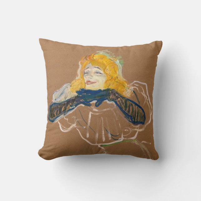 Toulouse-Lautrec - Yvette Guilbert zingend Kussen (Voorkant)