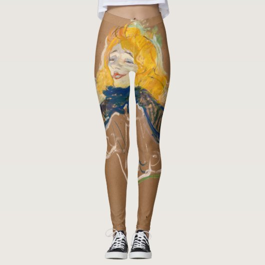 Toulouse-Lautrec - Yvette Guilbert zingend Leggings (Voorkant)