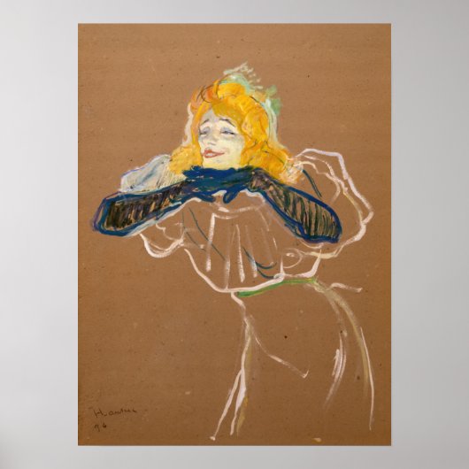 Toulouse-Lautrec - Yvette Guilbert zingend Poster (Voorkant)