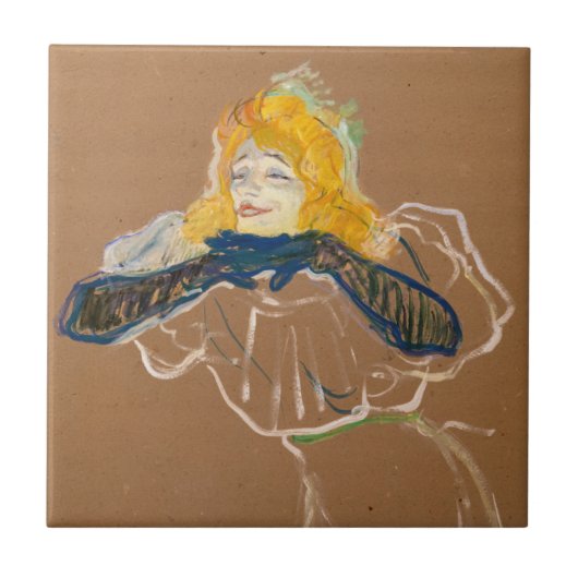 Toulouse-Lautrec - Yvette Guilbert zingend Tegeltje (Voorkant)