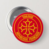 Toulouse Round Emblem Ronde Button 7,6 Cm (Voorkant /achterkant)
