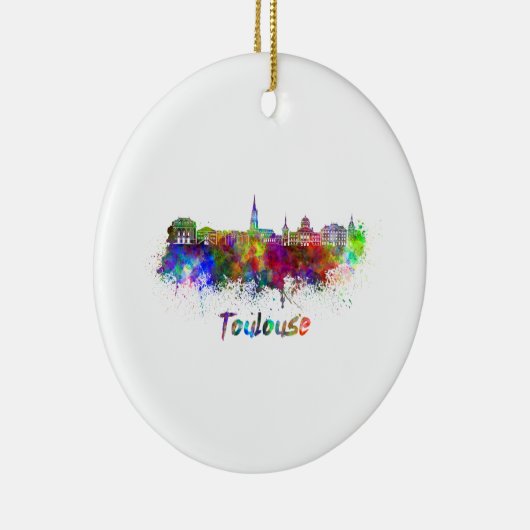 Toulouse skyline in waterverf keramisch ornament (Rechts)