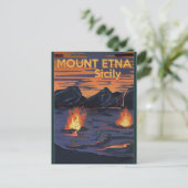 Tount Etna, Sicilië poster voor oldtimers Briefkaart (Staand voorkant)
