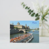 Tour Boat op de Seine River in Parijs Briefkaart (Staand voorkant)