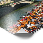 Tour Boat op de Seine River in Parijs Foto Afdruk (Hoek)