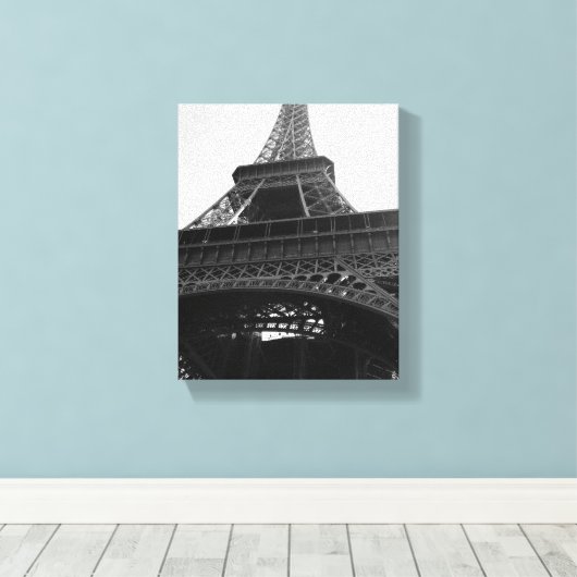Tour d' Eiffel Print op gewikkeld canvas (Insitu (Houten vloer))