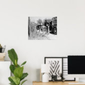 Tour de France Cyclist Makes Repairs 1936 Poster (Thuiskantoor)