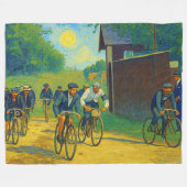 Tour de France Eerste Race 1903 van Gogh Redux Fleece Deken (Voorkant (Horizontaal))