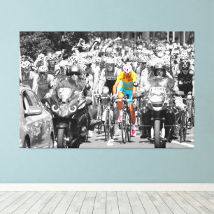 Tour de France Gele Trui Peloton Wielerwedstrijd Canvas Afdruk