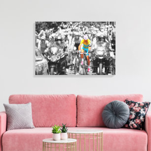 Tour de France Gele Trui Peloton Wielerwedstrijd Canvas Afdruk