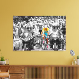 Tour de France Gele Trui Peloton Wielerwedstrijd  Canvas Afdruk