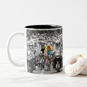 Tour de France Gele Trui Peloton Wielerwedstrijd  Tweekleurige Koffiemok