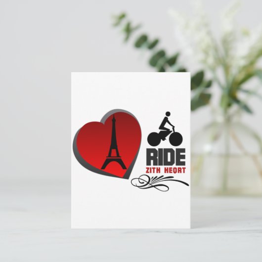 Tour De France Paris Heart Briefkaart (Staand voorkant)