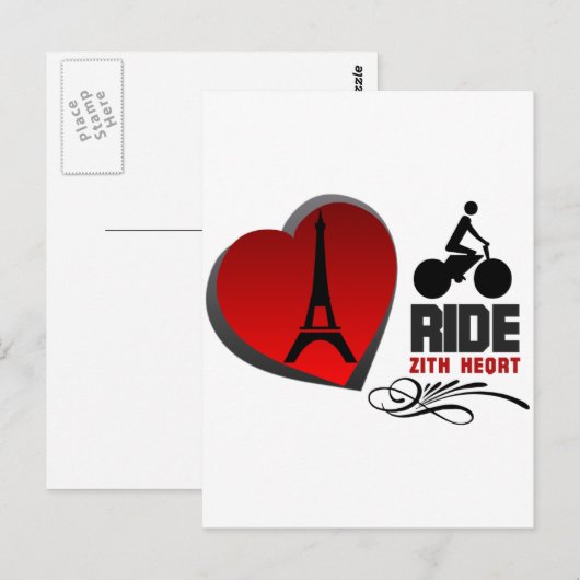 Tour De France Paris Heart Briefkaart (Voorkant / Achterkant)