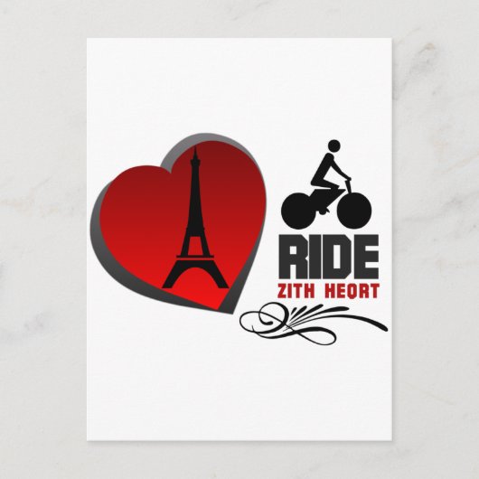 Tour De France Paris Heart Briefkaart (Voorkant)